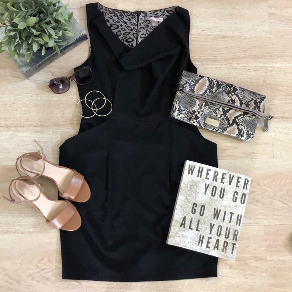 Love 21 x Forever 21 cowl neck black dress